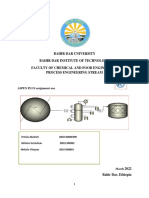 Bahir Dar University Bahir Dar Institute of Technology Faculty of Chemical and Food Engineering Process Engineering Stream