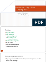 Data Structure and Algorithms Spring 2022: Analysis of Algorithms Lecturer: Do Thuy Duong