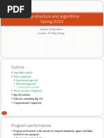 Data Structure and Algorithms Spring 2022: Analysis of Algorithms Lecturer: Do Thuy Duong