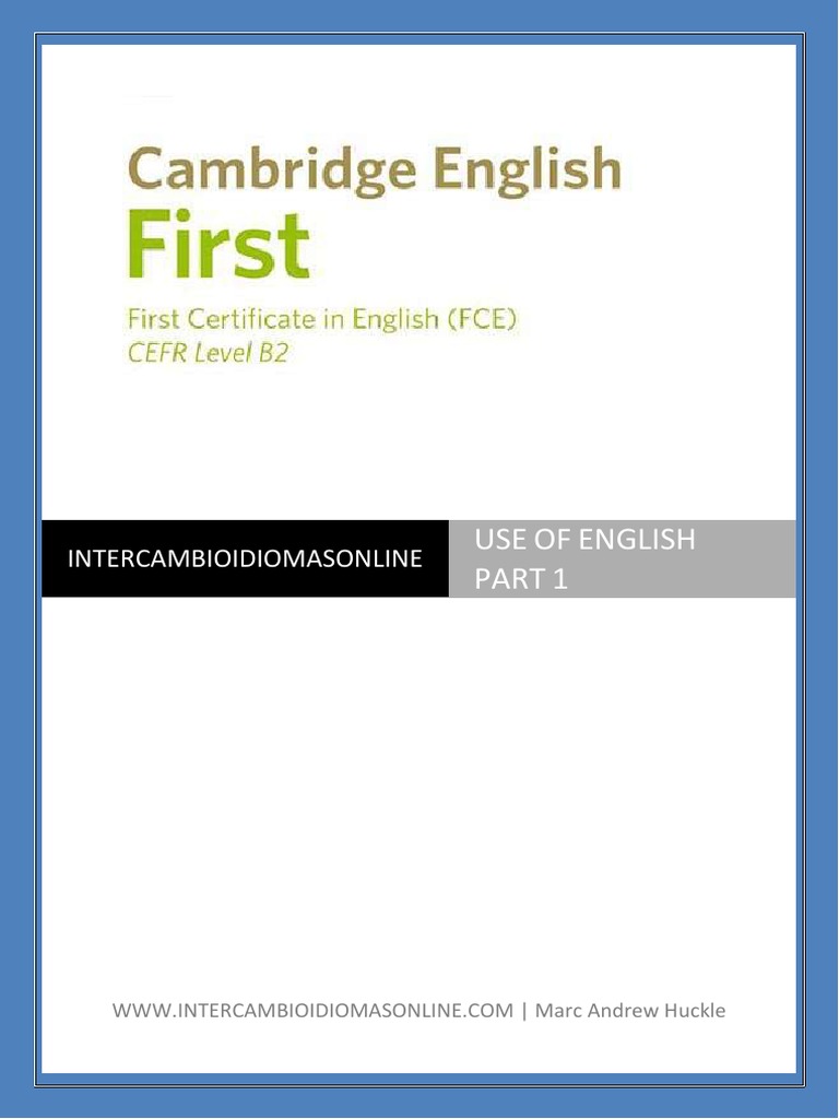 B2 Use of English Exam Guide | PDF | Phrase | English Language