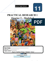 Practical Research 1 Quarter 3 - Module 3: Camille Joy P. Alvarez Teacher
