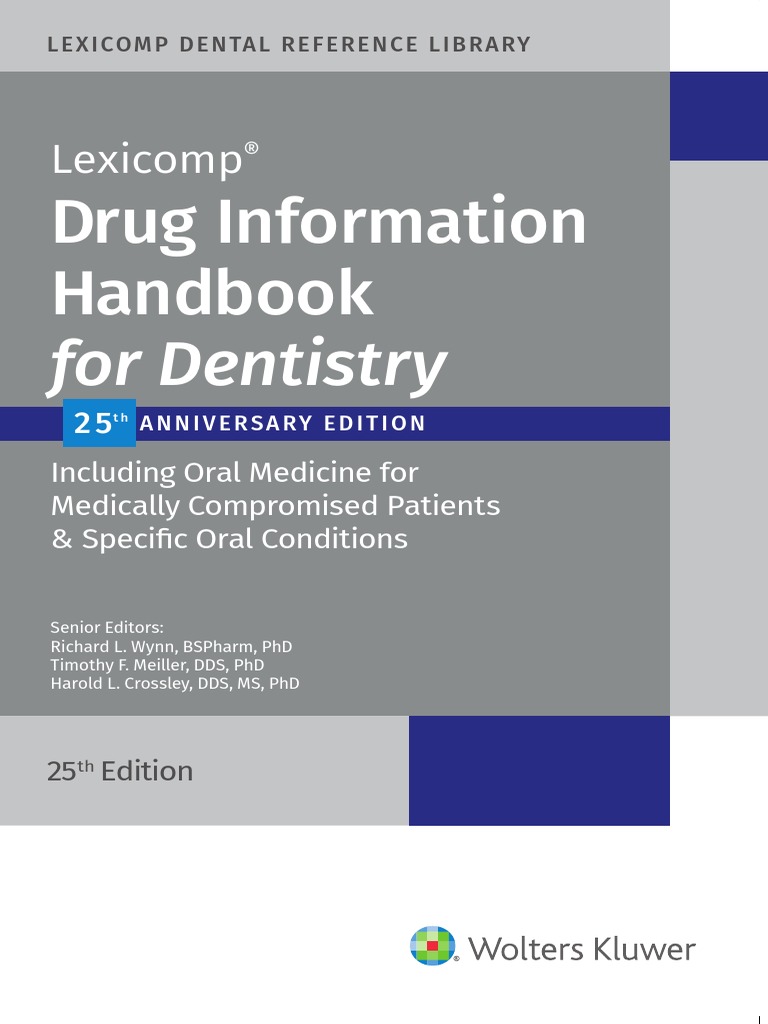 Drug Information Handbook For Dentistry PDF Dentistry Dental Degree