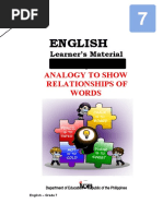 Eng7 - Q1 - Mod1 - Analogy To Show Relationships of Words - Version 3