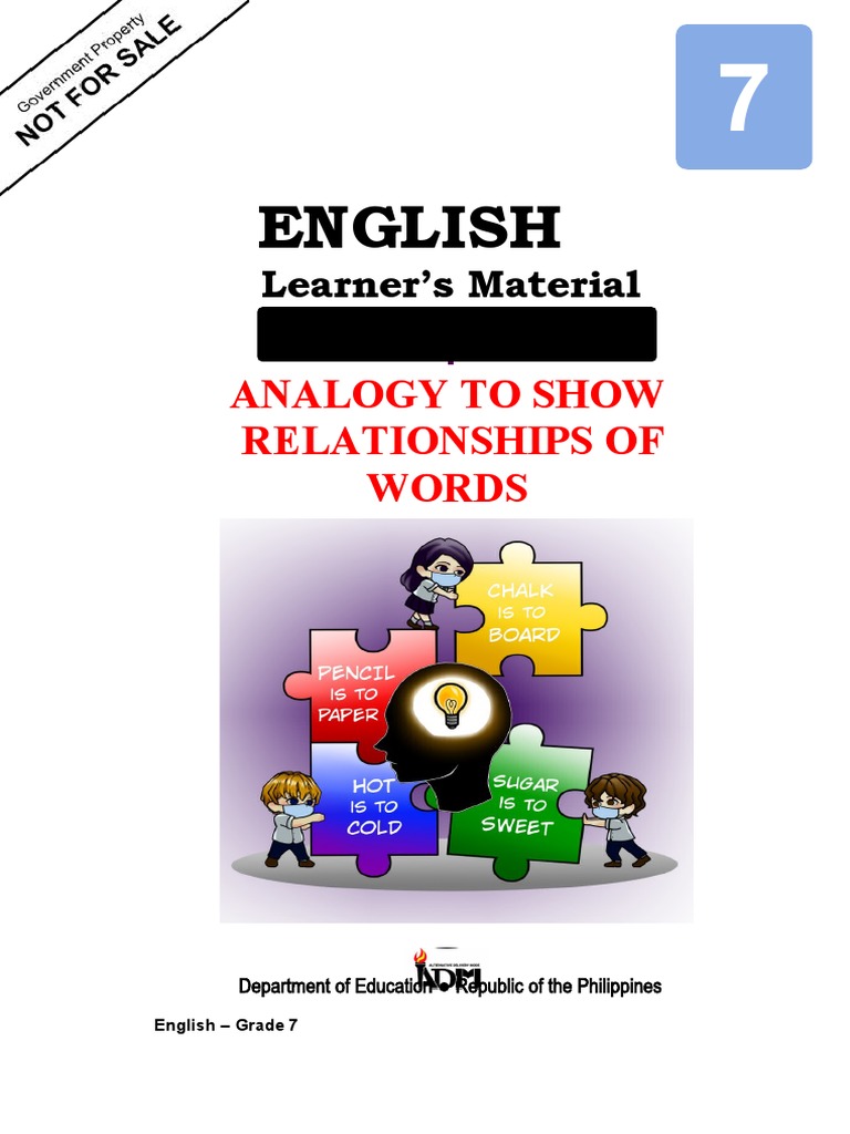 Eng7 - Q1 - Mod1 - Analogy To Show Relationships of Words - Version 3 ...