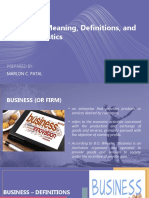 Business: Meaning, Definitions, and Characteristics: Prepared By: Marlon C. Patal