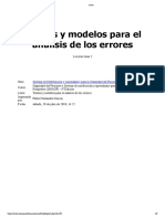 Teorías y Modelos para El Análisis de Los Errores