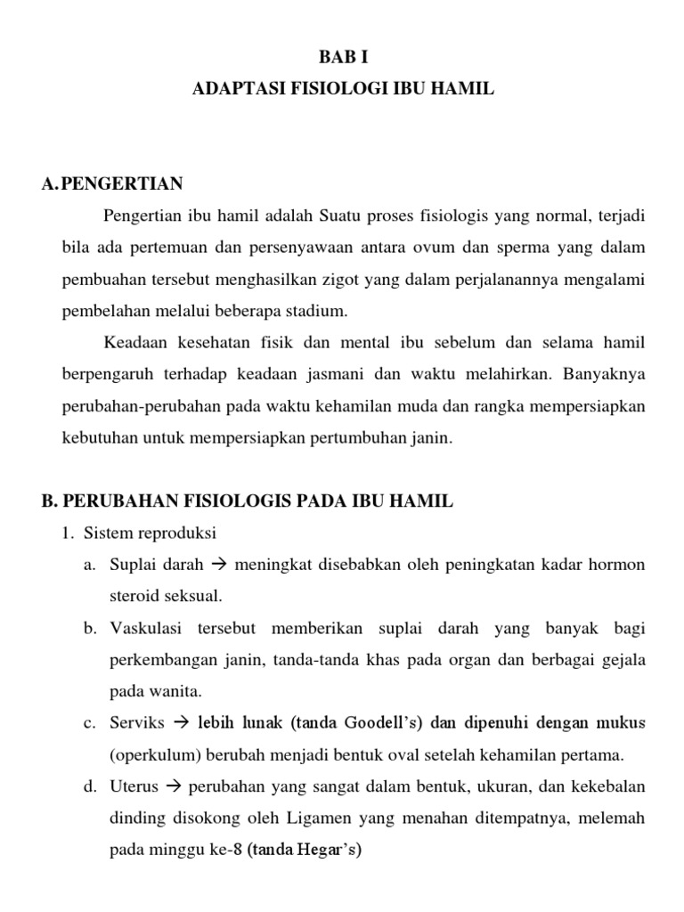 Adaptasi Fisiologi Ibu Hamil