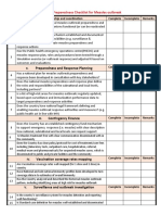 National Level Prepardness Checklist For Measles Outbreaks