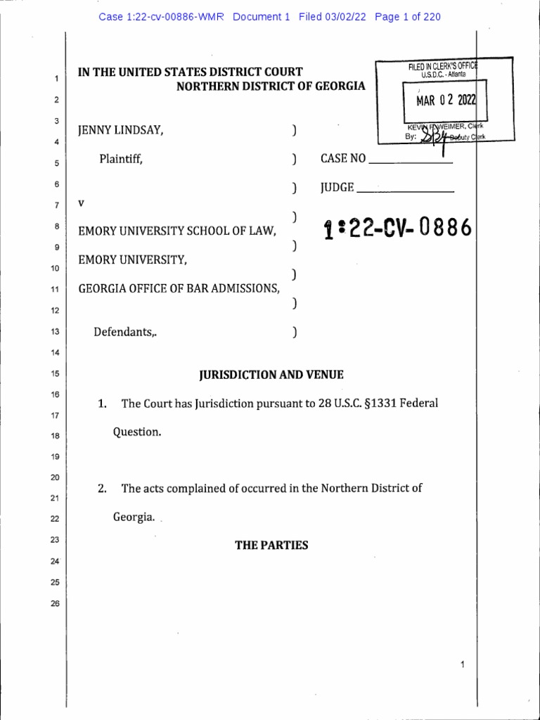 Civil Rights COMPLAINT Against Emory University School of Law