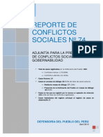 Reporte de Conflictos Sociales 74