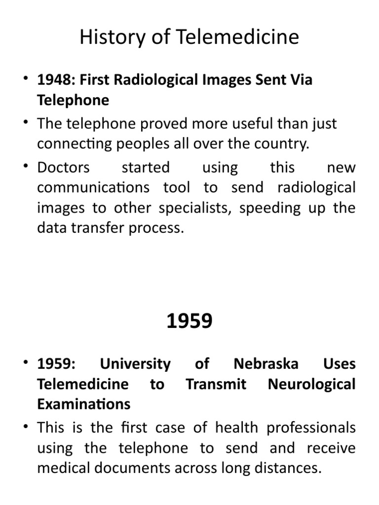 History of Telemedicine | PDF | Service Industries | Health Care