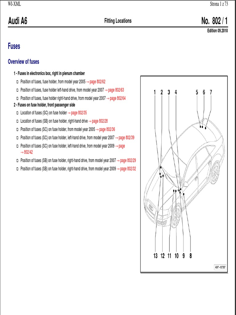 audi a6 c6 cigarette lighter fuse Audi A6 C6 Fuse Box Overview | PDF | Valve