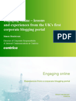 Engaging Online - Lessons and Experiences From The UK's First Corporate Blogging Portal