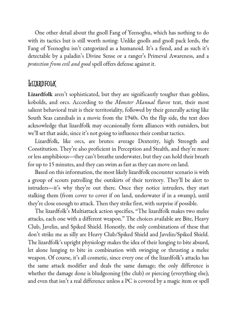 The Monsters Know What They Are Doing (Lizardfolk) PDF