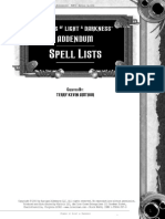 Shadow World Addendum Spell Lists