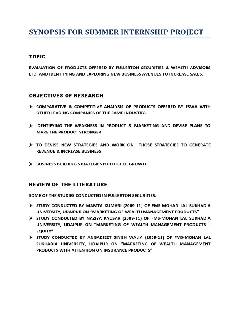 Project - Synopsis1 | PDF | Marketing | Market (Economics)