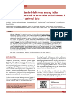 Prevalence of Vitamin D Deficiency Among Indian Menopausal Women and Its Correlation With Diabetes A First Indian Cross Sectional Data