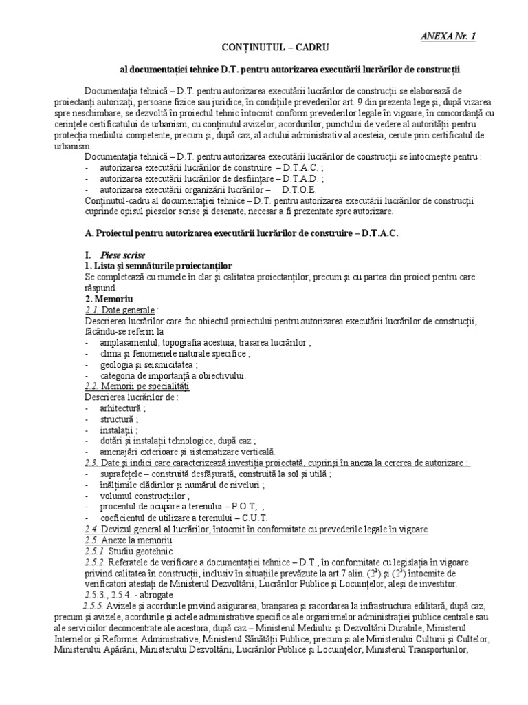 Continut Cadru DTAC DTOE | PDF