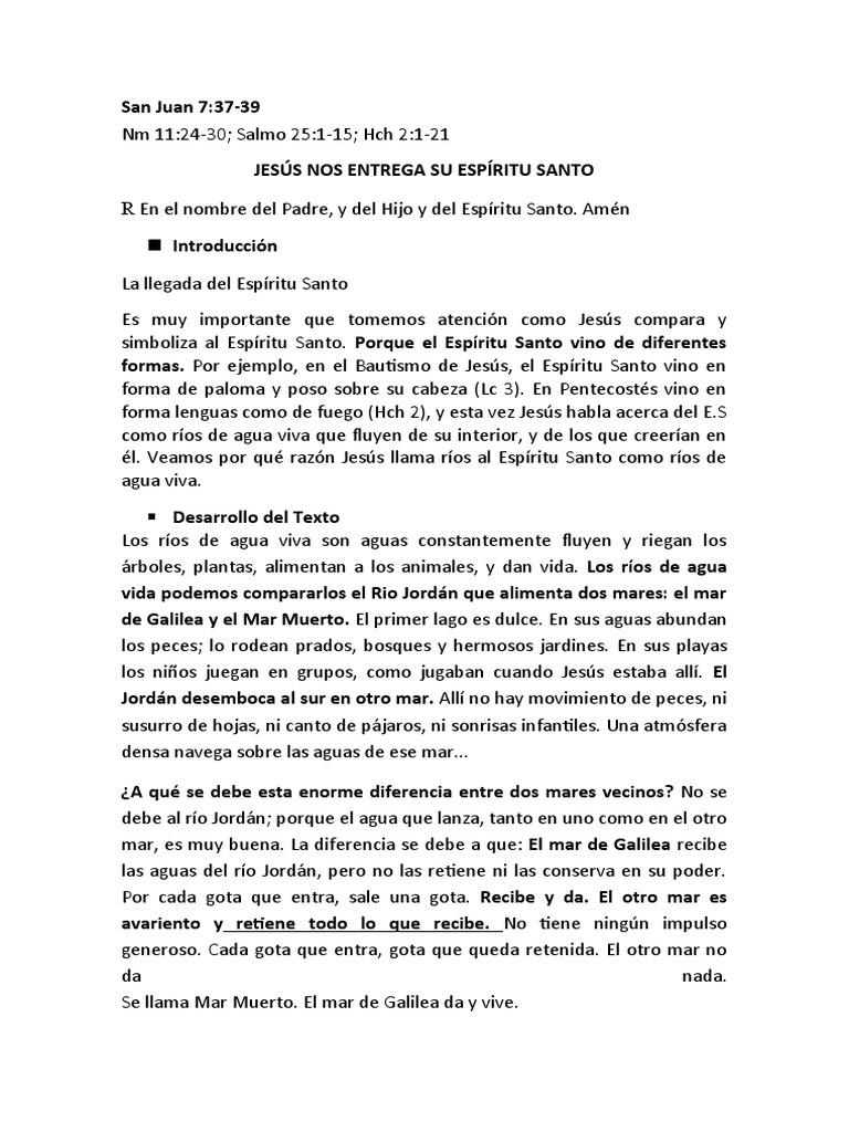 juan 7 37-39 dios habla hoy