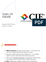Persyaratan Pendaftaran TOEFL ITP Di CIE