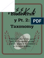 Biodiversity Pt. 2 Taxonomy