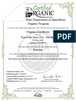 Washington State Department of Agriculture Trout Lake Farm Procesor Certificate
