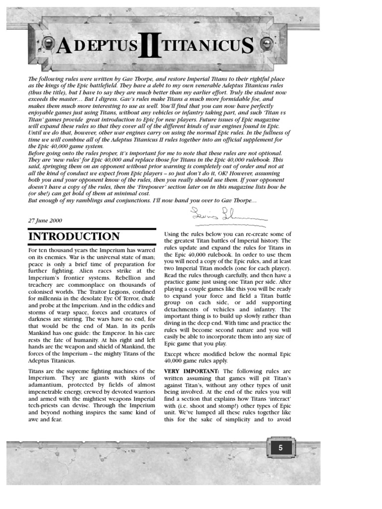 Warhammer 40k - Codex - Adeptus Titanicus | PDF