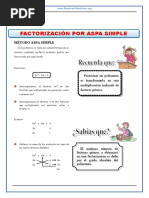 Método de Aspa Simple para Segundo de Secundaria | PDF | Factorización ...