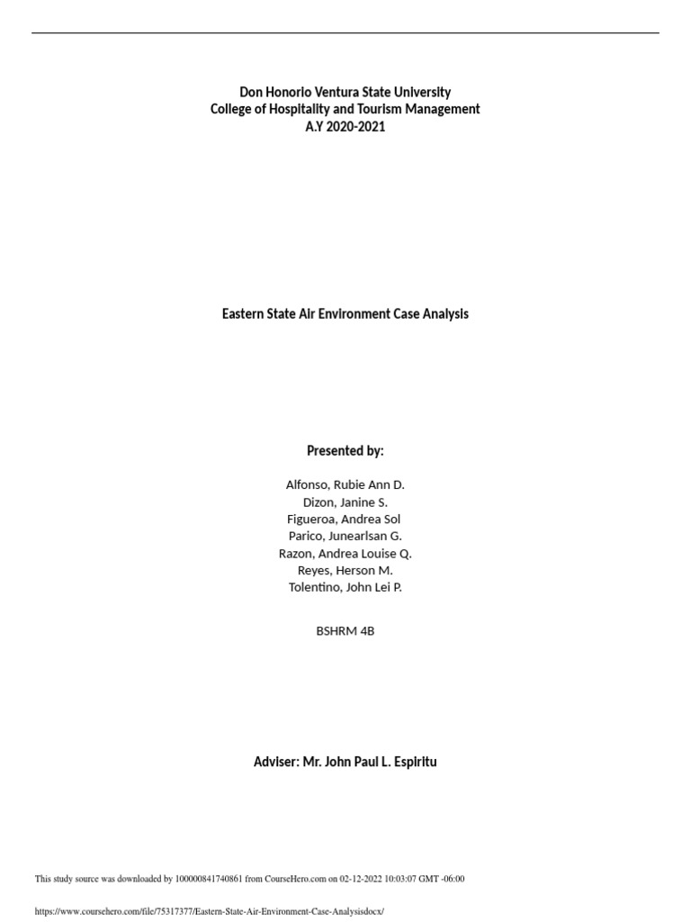 Eastern States Air Case Study Analysis | PDF | Case Study ...