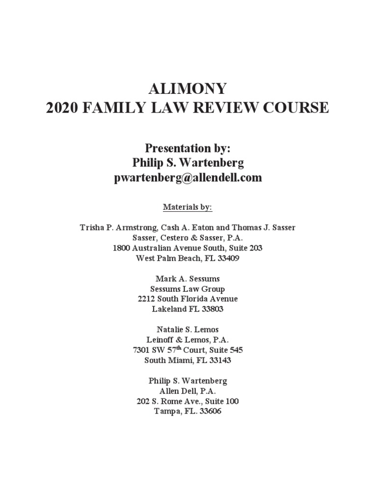 Alimony PDF Alimony Marriage