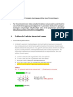 Exercise 5: Principle of Complete Dominance and The Use of Punnett Square