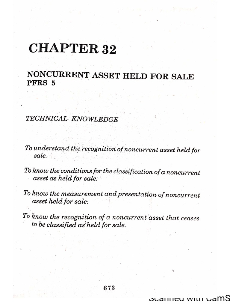Chapter 32 Noncurrent Asset Held For Sale PFRS 5 PDF