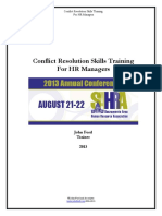 Conflict Resolution Skills Training For HR Managers: John Ford Trainer 2013