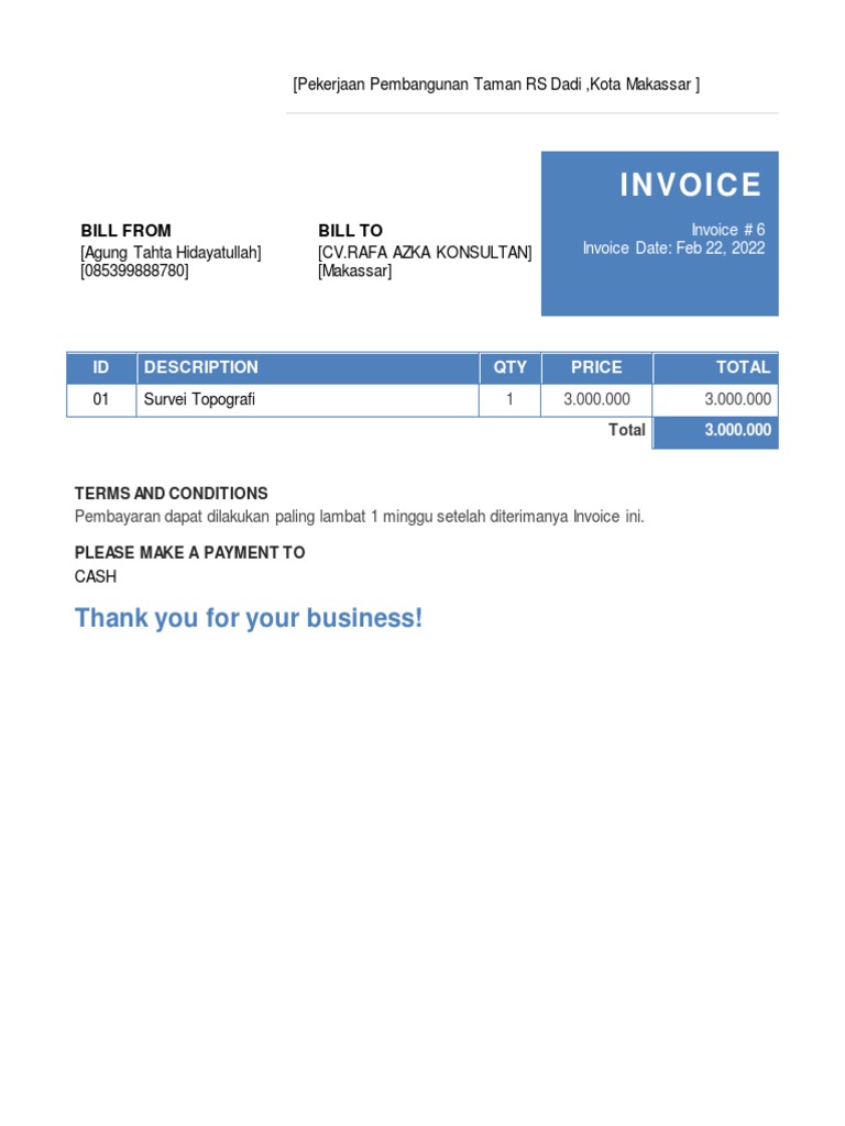 Invoice RS Dadi Makassar | PDF | Business | Law