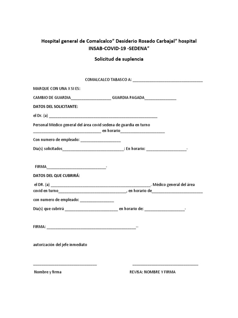 Solicitud de Suplencia | PDF | Finanzas y dinero | Ciencia y matemáticas