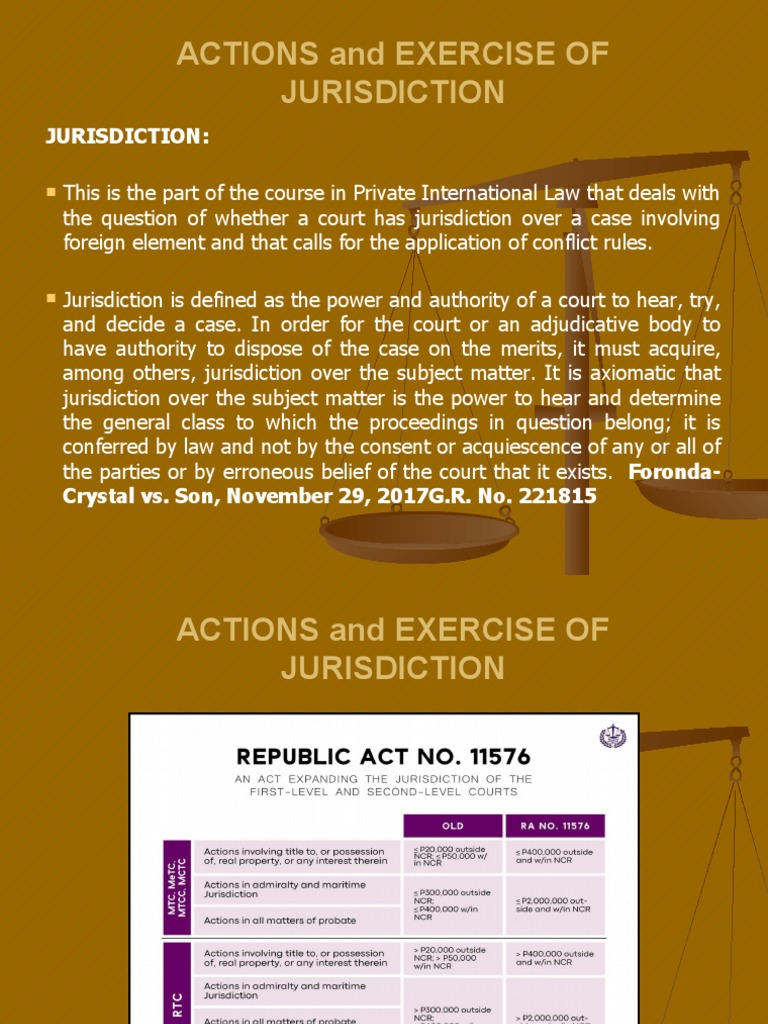 Actions and Jurisdiction 2021 PDF In Rem Jurisdiction Jurisdiction