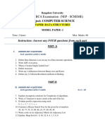 Bangalore University I Semester BCA Exam Data Structures Model Paper