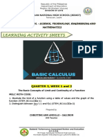 Learning Activity Sheets: Quarter 3, Week 1 and 2