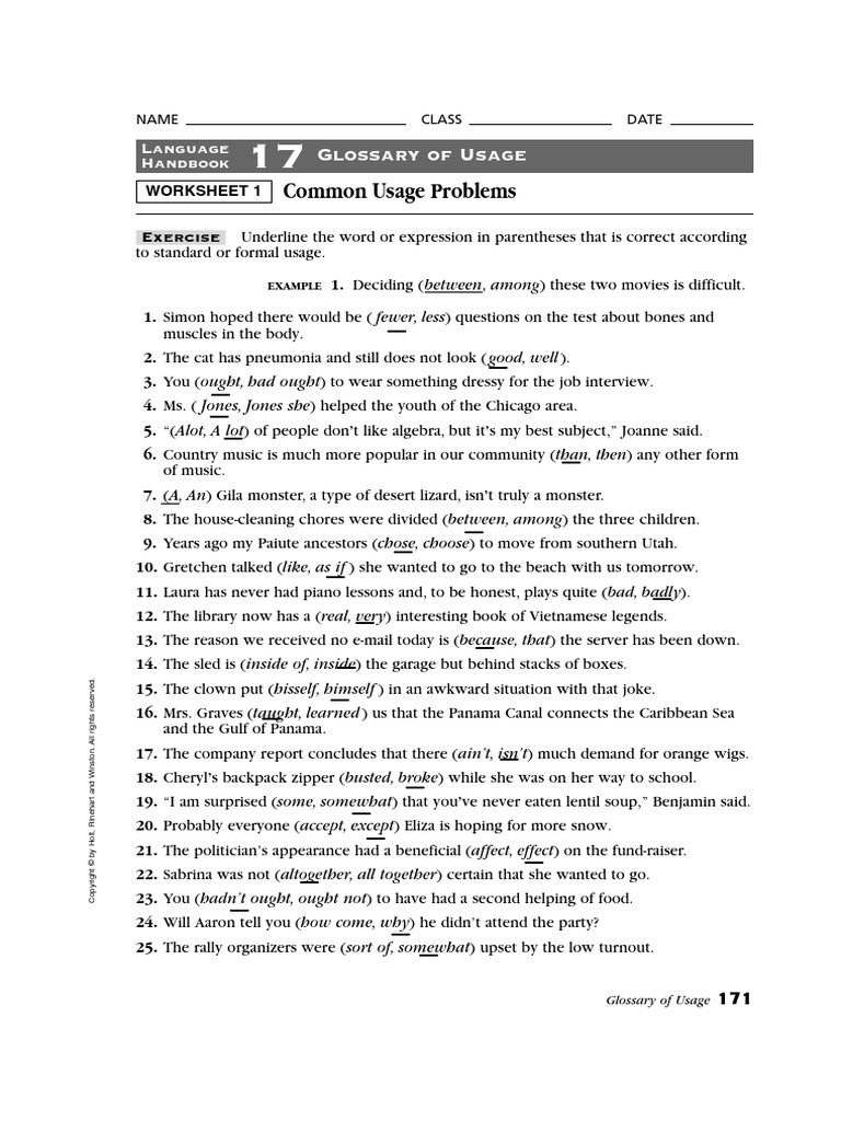 17 common usage problems pdf