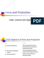 Firms and Production: Costs, Revenue and Objectives