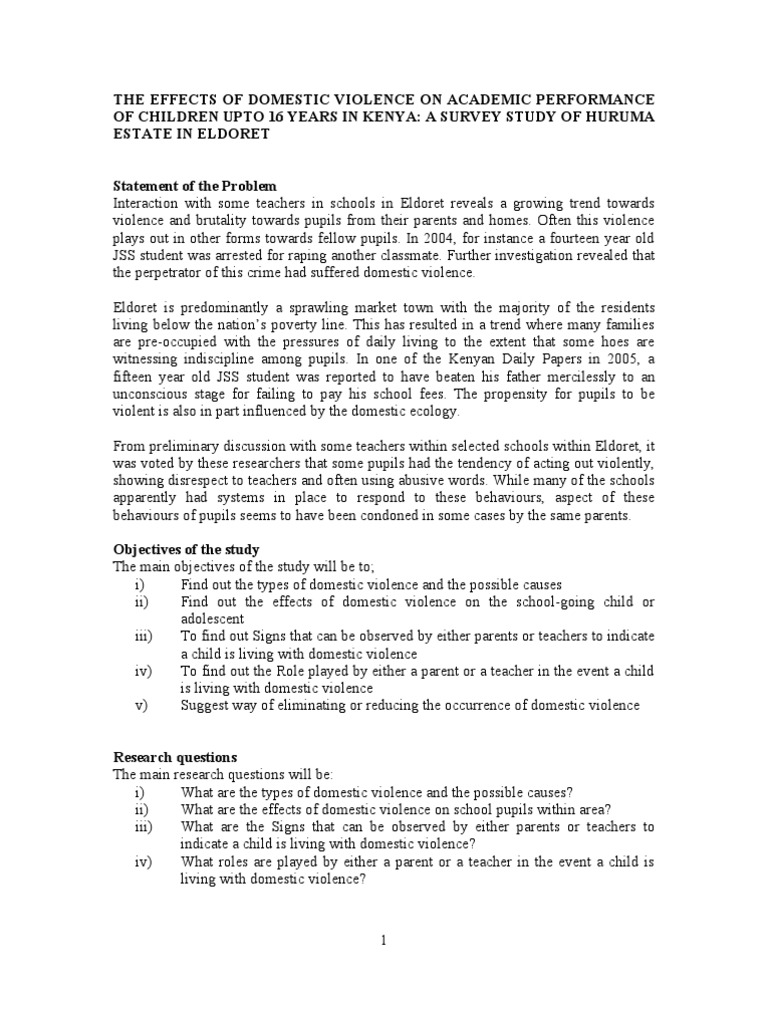 Impact of Domestic Violence on Children | PDF | Domestic Violence ...