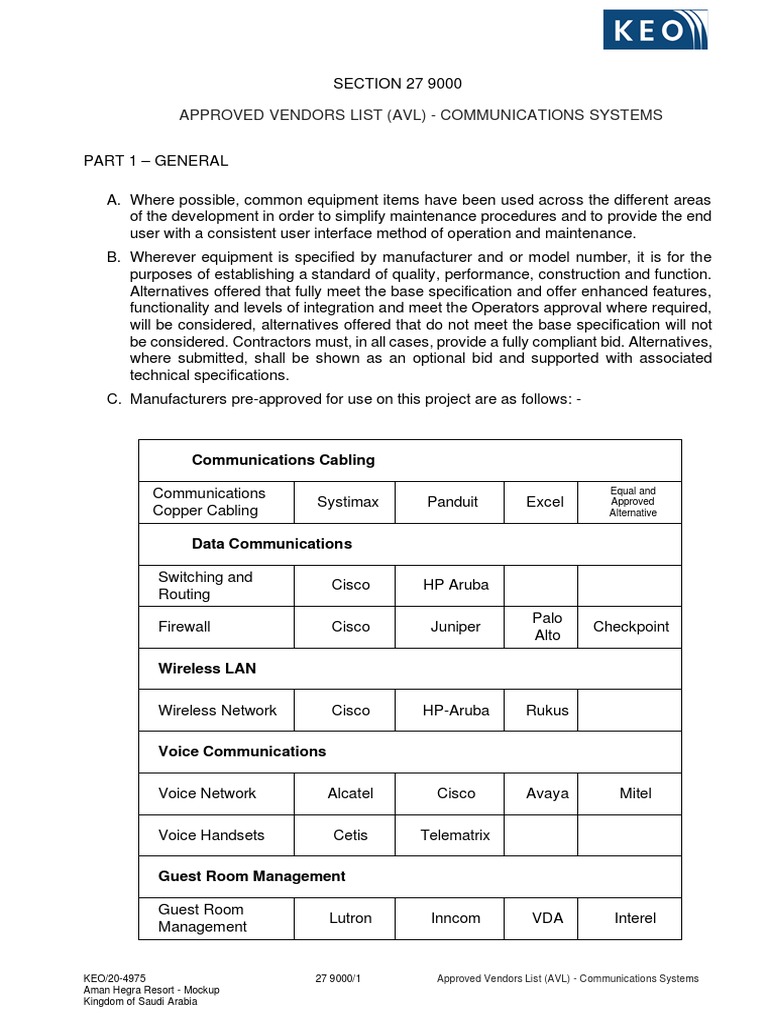 Low Current Approved Vendor List. PDF