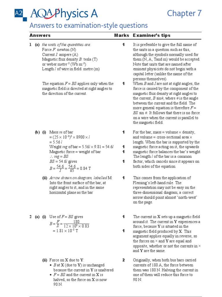 Aqa A Level Physics Textbook Answers