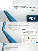 Subject: Science Chapter 21: Force and Pressure Class 6