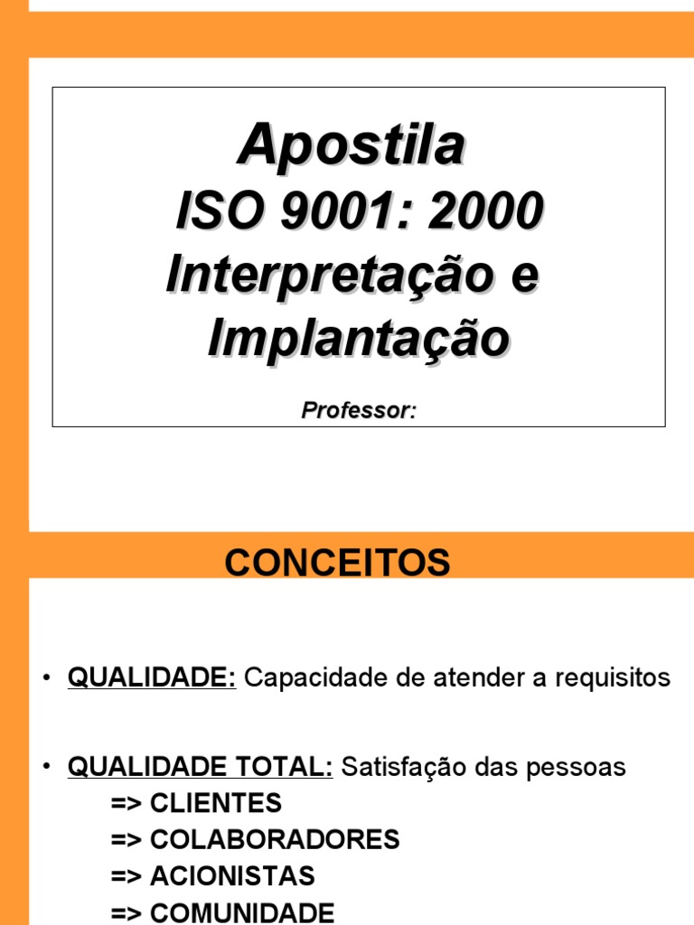 Interpretação ISO 9001 | PDF | Qualidade (negócios) | Gestão de ...