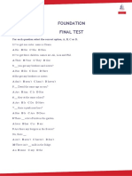 Foundation Final Test: No, There