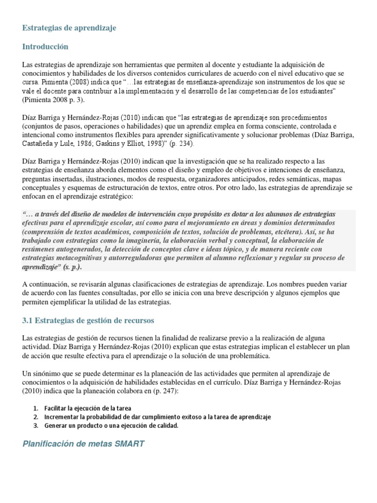 Estrategias Efectivas de Aprendizaje | PDF | Aprendizaje | Evaluación