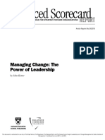 Balanced Scorecard: Managing Change: The Power of Leadership