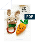 Little Bunny Rattle With Carrot Amigurumi PDF Pattern