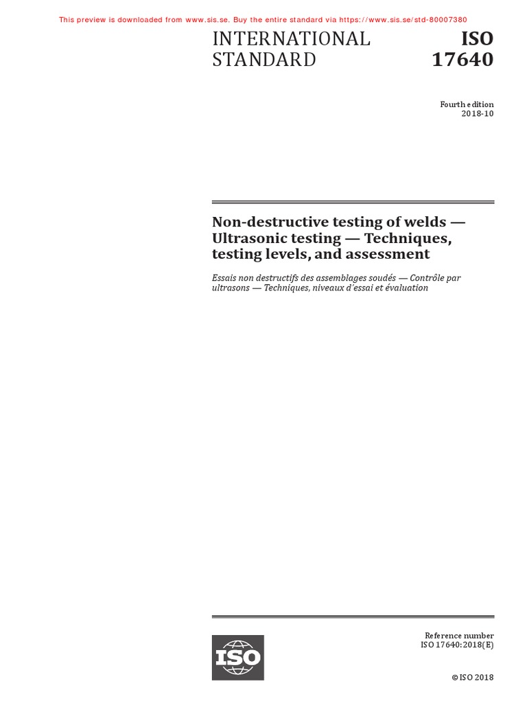 Iso 17640 2018 en PDF | PDF | Nondestructive Testing | International ...